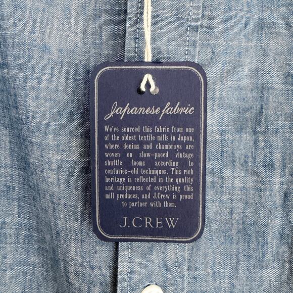 J. Crew Shirt Mens Medium Blue Japanese Cotton Chambray Ludlow Button Front - Picture 5 of 9